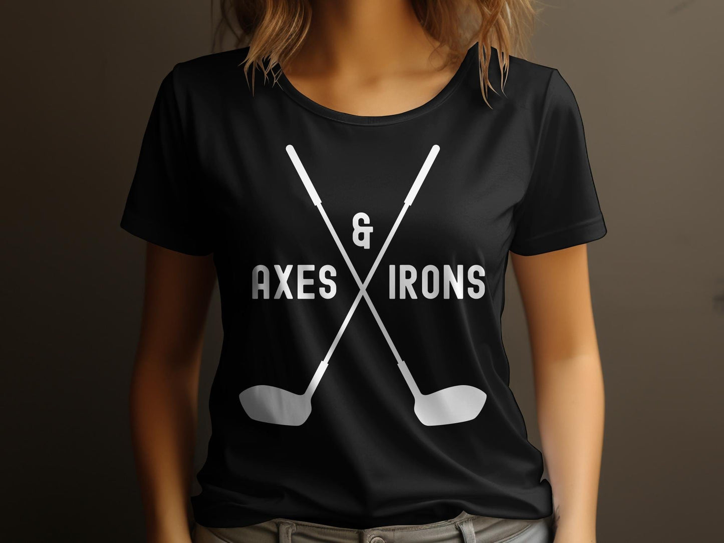 Funny Golfer Gifts  Womens TShirt Axes and Irons Golf Womans T-Shirt