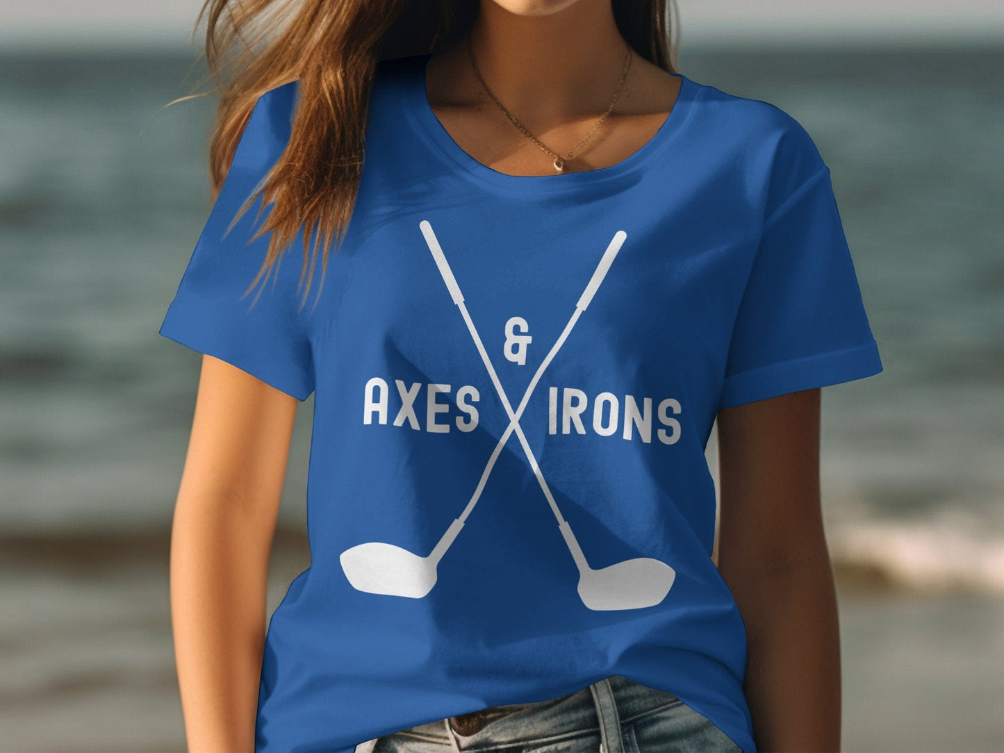 Funny Golfer Gifts  Womens TShirt Axes and Irons Golf Womans T-Shirt