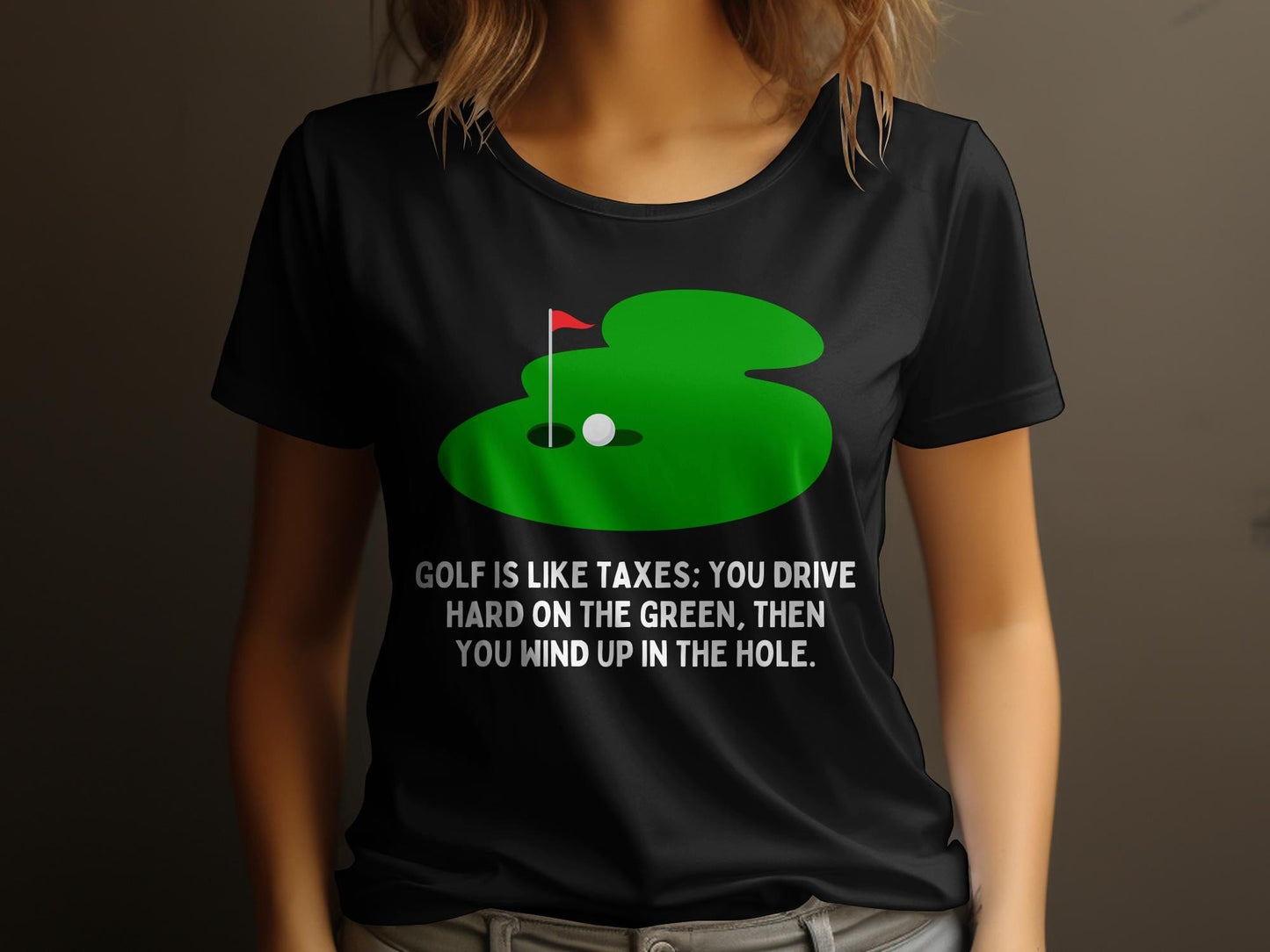 Funny Golfer Gifts  Womens TShirt Golf is Like Taxes Golf Womans T-Shirt