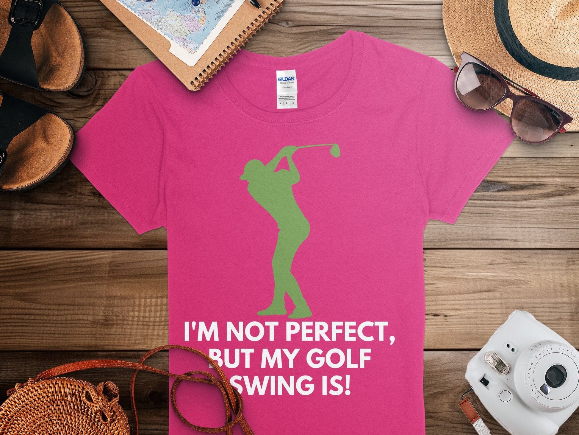 Funny Golfer Gifts  Womens TShirt Im Not Perfect But My Golf Swing Is Golf Womans T-Shirt