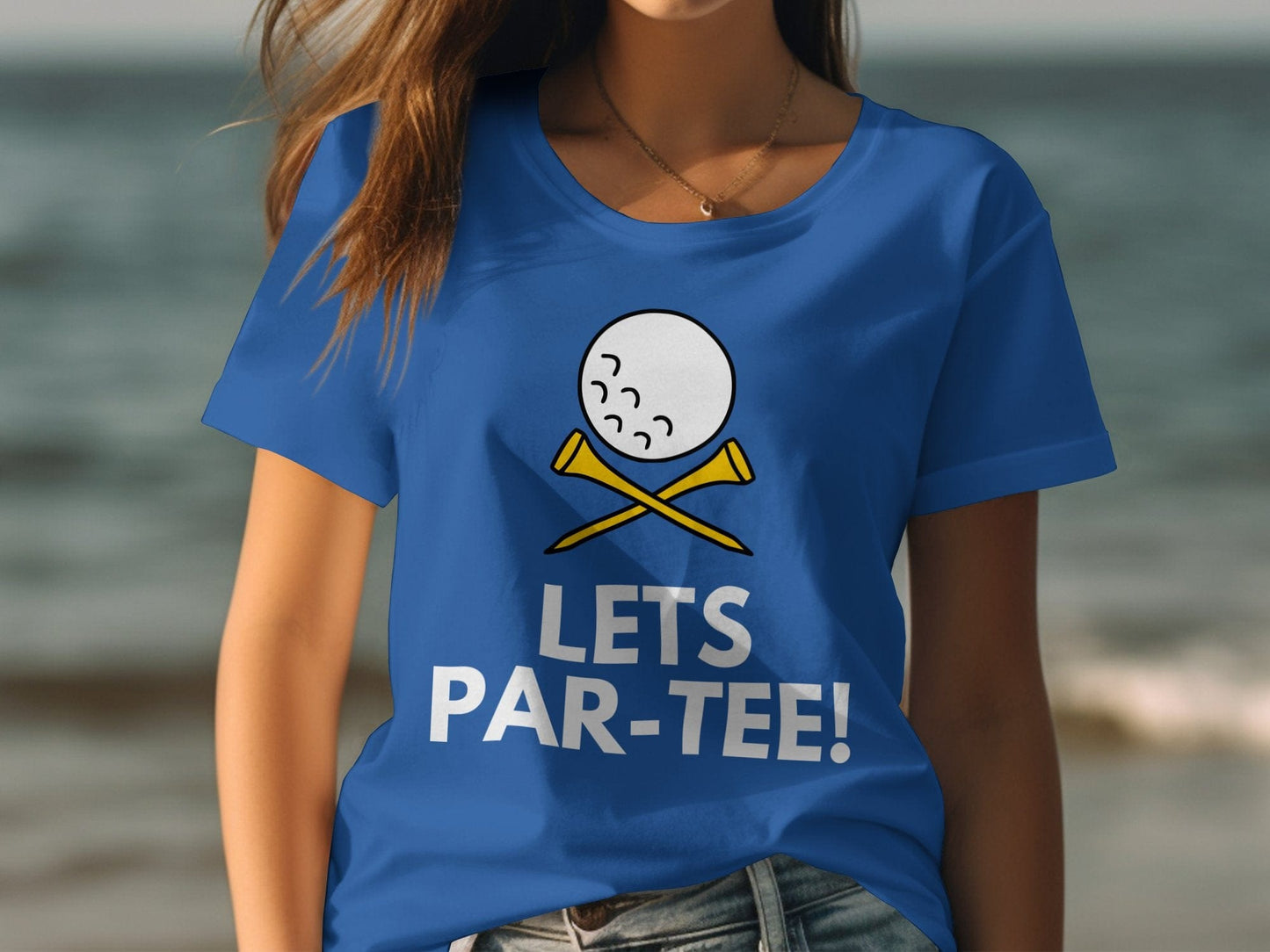 Funny Golfer Gifts  Womens TShirt Lets Par-tee Golf Womans T-Shirt