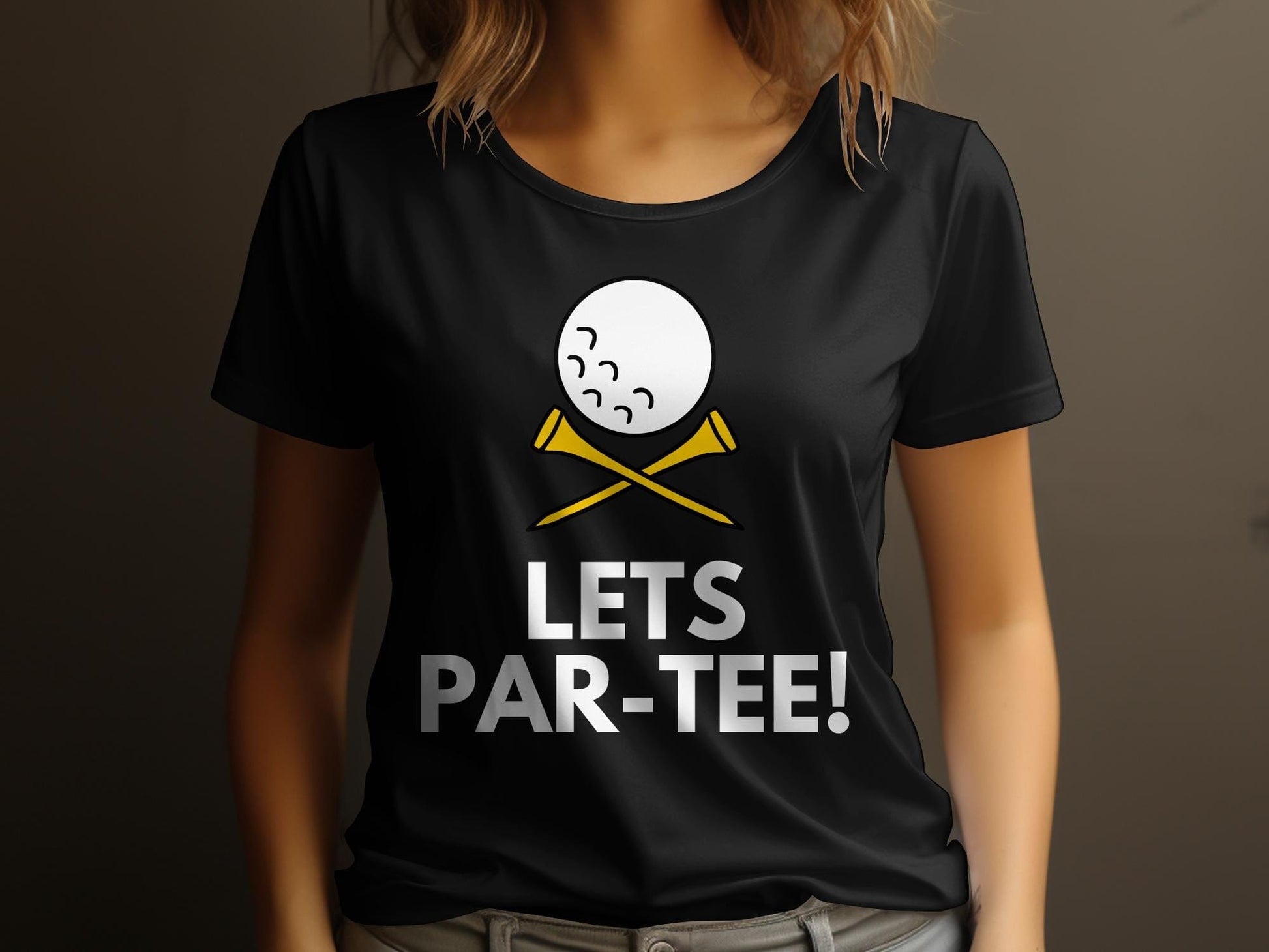 Funny Golfer Gifts  Womens TShirt Lets Par-tee Golf Womans T-Shirt