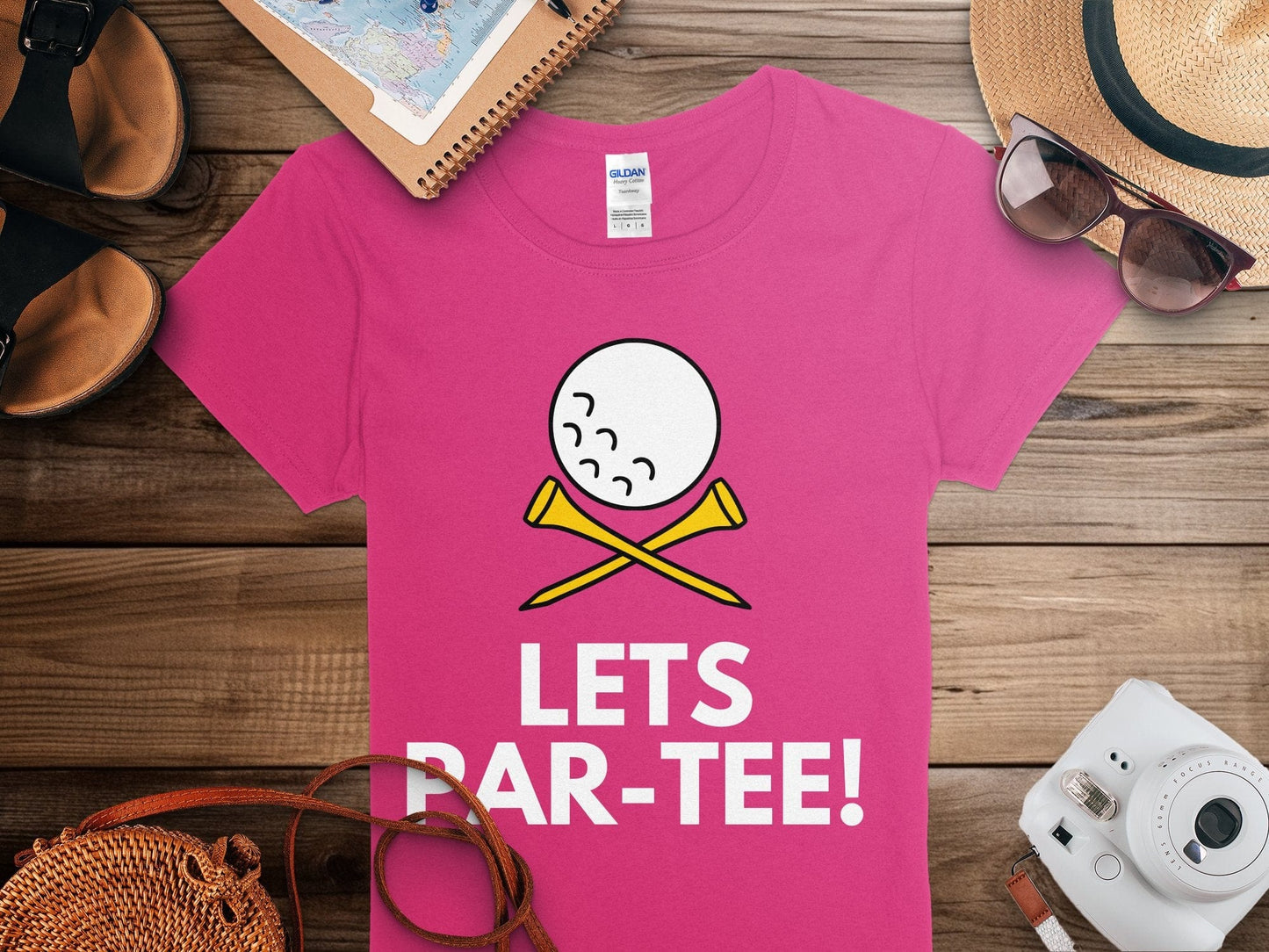 Funny Golfer Gifts  Womens TShirt Lets Par-tee Golf Womans T-Shirt