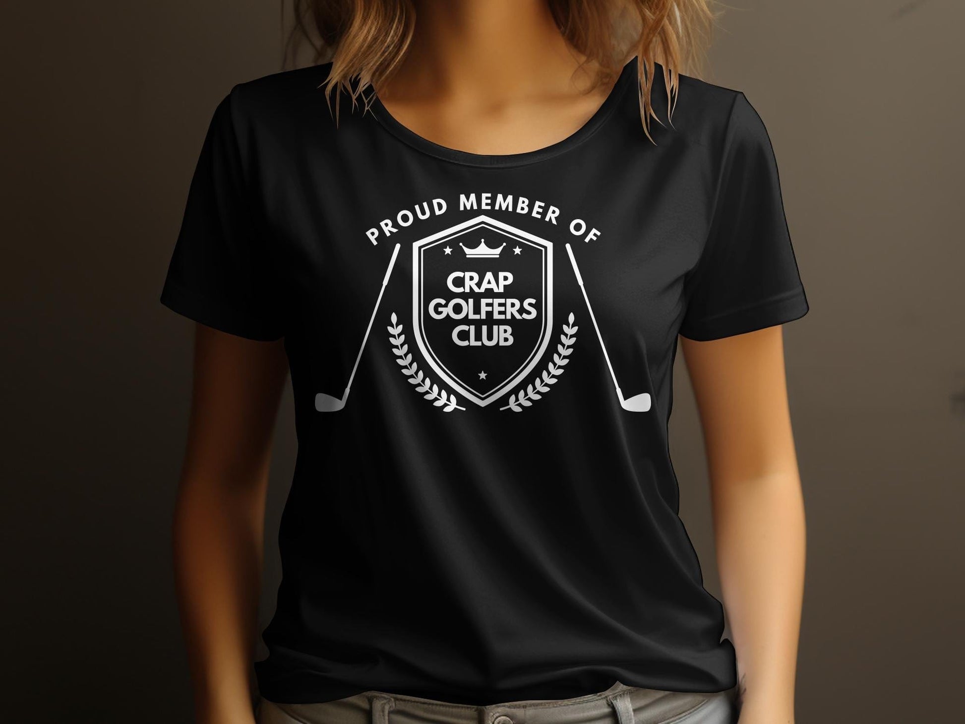 Funny Golfer Gifts  Womens TShirt Proud Member of the Crap Golfers Club Golf Womans T-Shirt