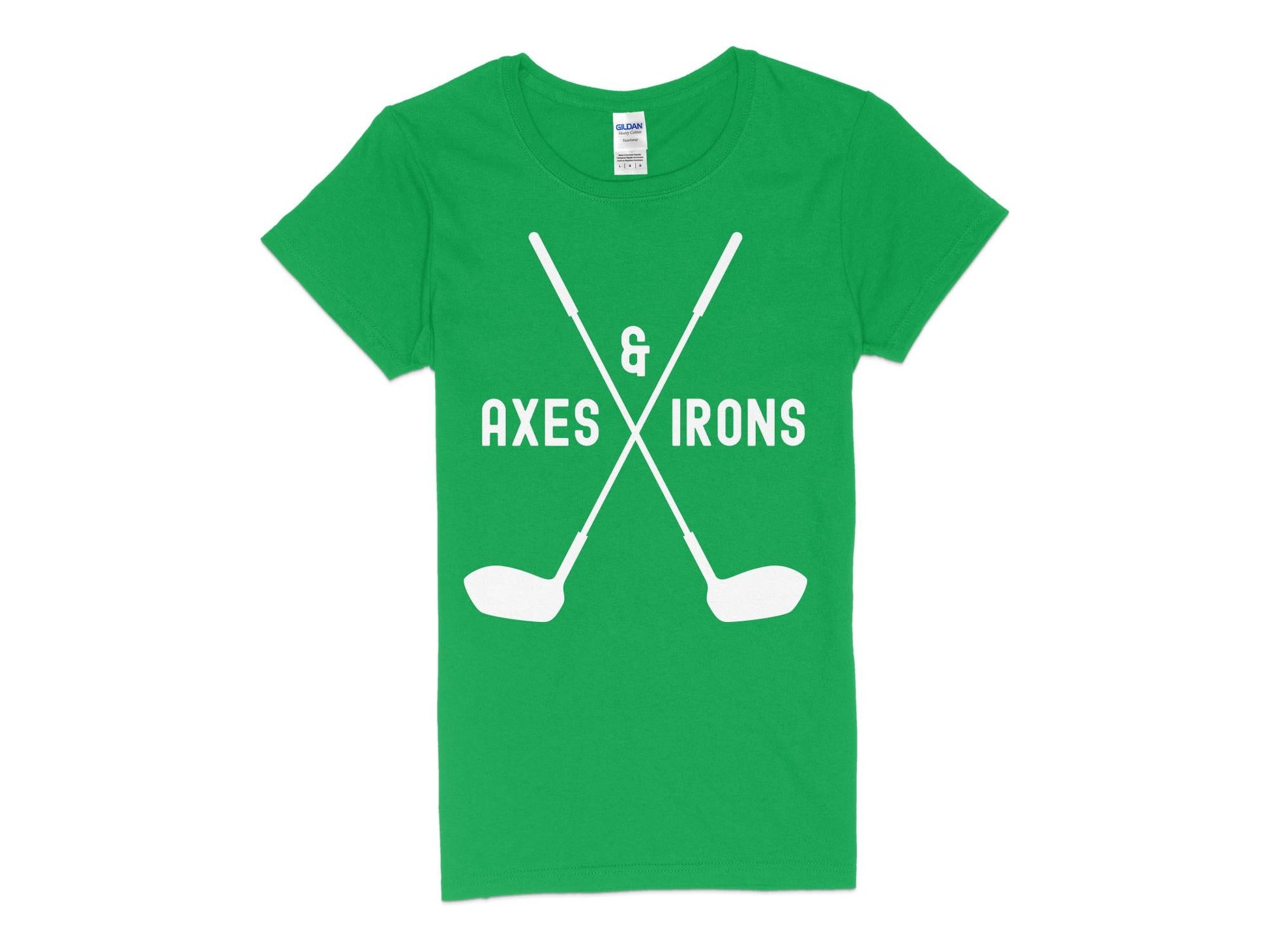 Funny Golfer Gifts  Womens TShirt S / Irish Green Axes and Irons Golf Womans T-Shirt