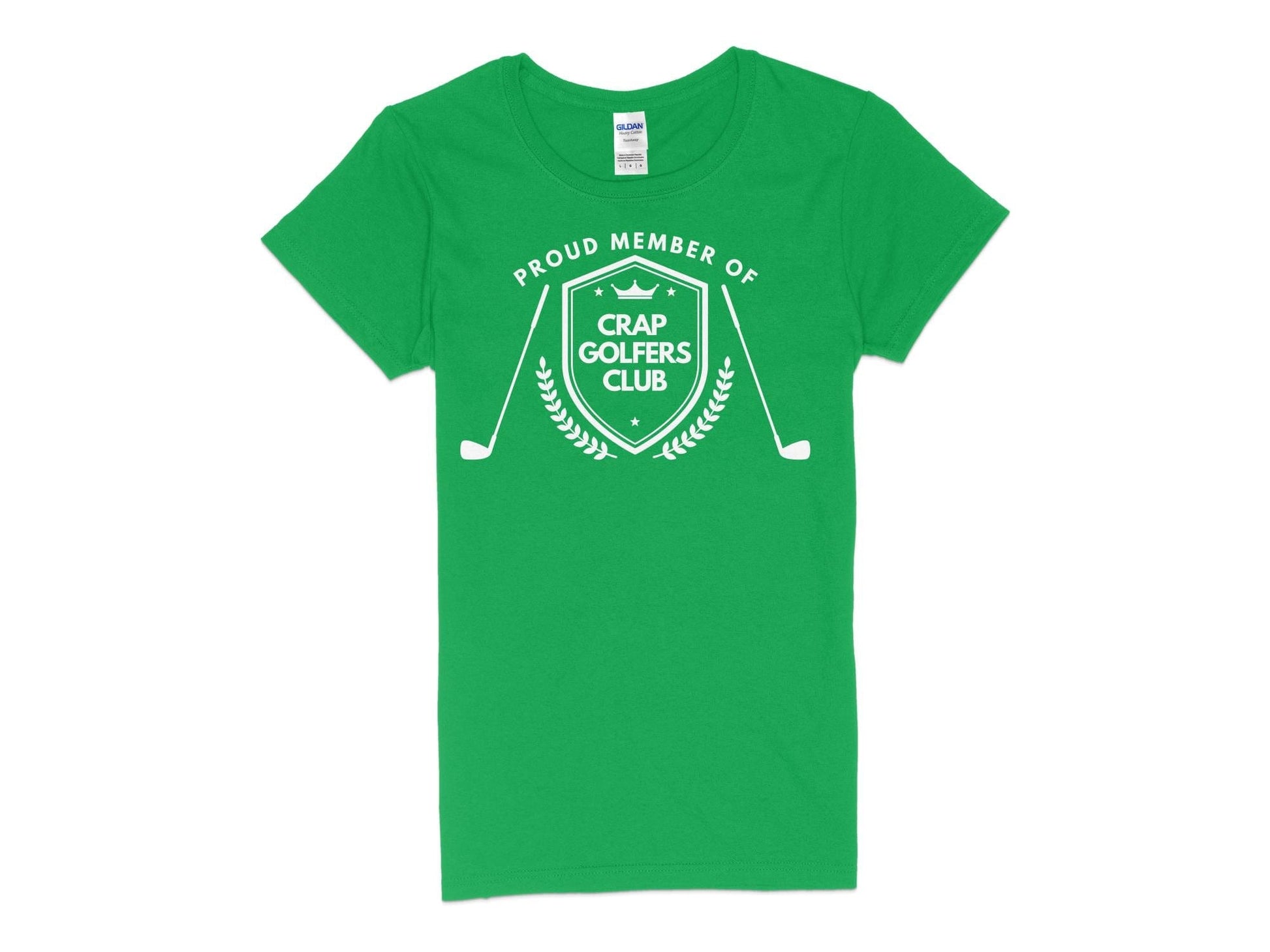 Funny Golfer Gifts  Womens TShirt S / Irish Green Proud Member of the Crap Golfers Club Golf Womans T-Shirt