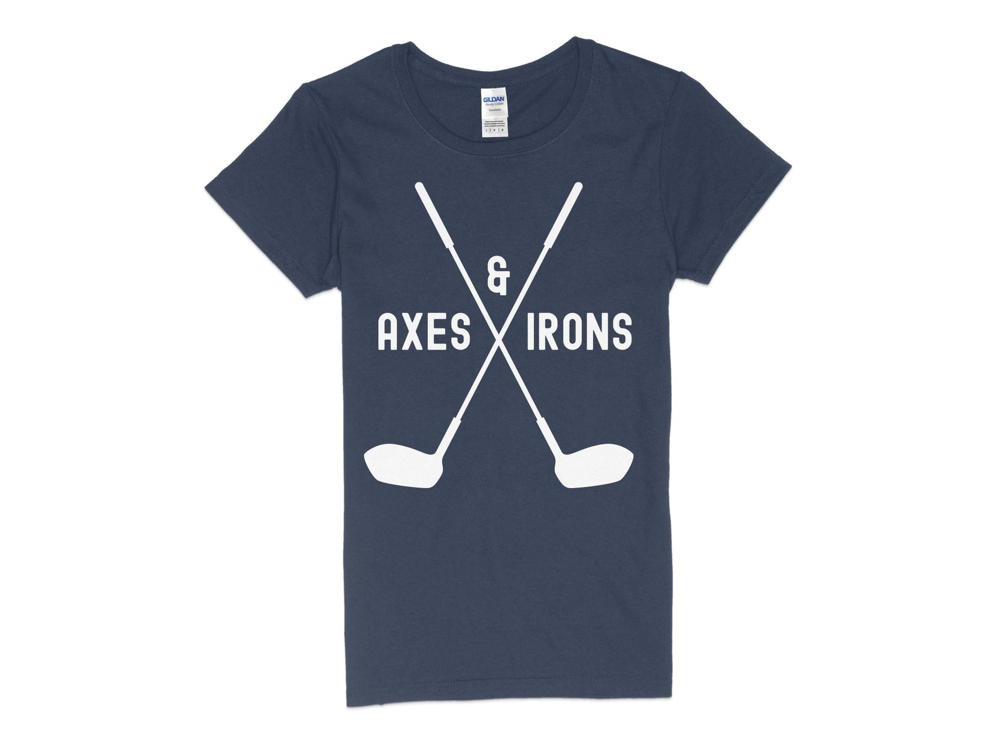 Funny Golfer Gifts  Womens TShirt S / Navy Axes and Irons Golf Womans T-Shirt