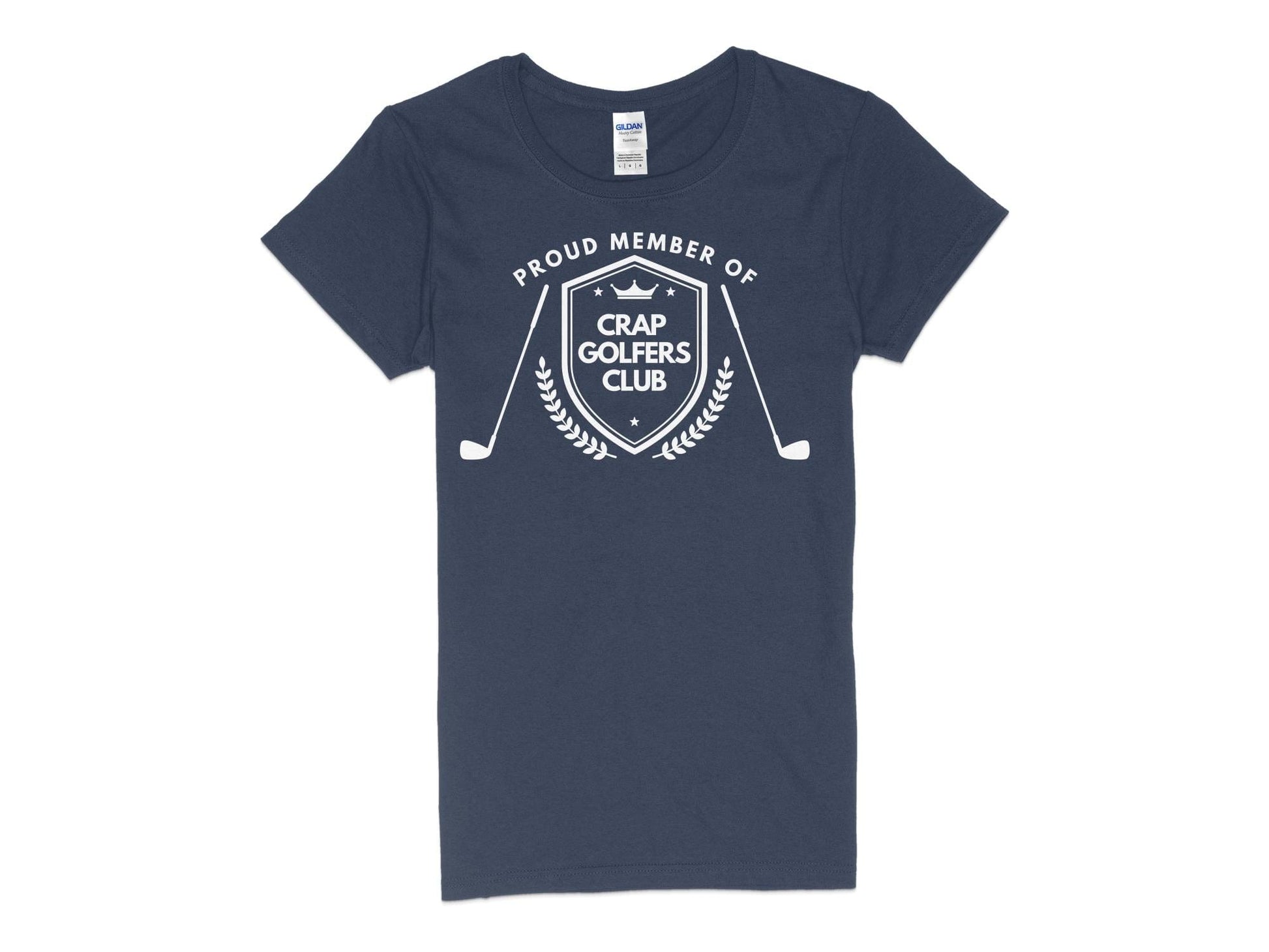 Funny Golfer Gifts  Womens TShirt S / Navy Proud Member of the Crap Golfers Club Golf Womans T-Shirt