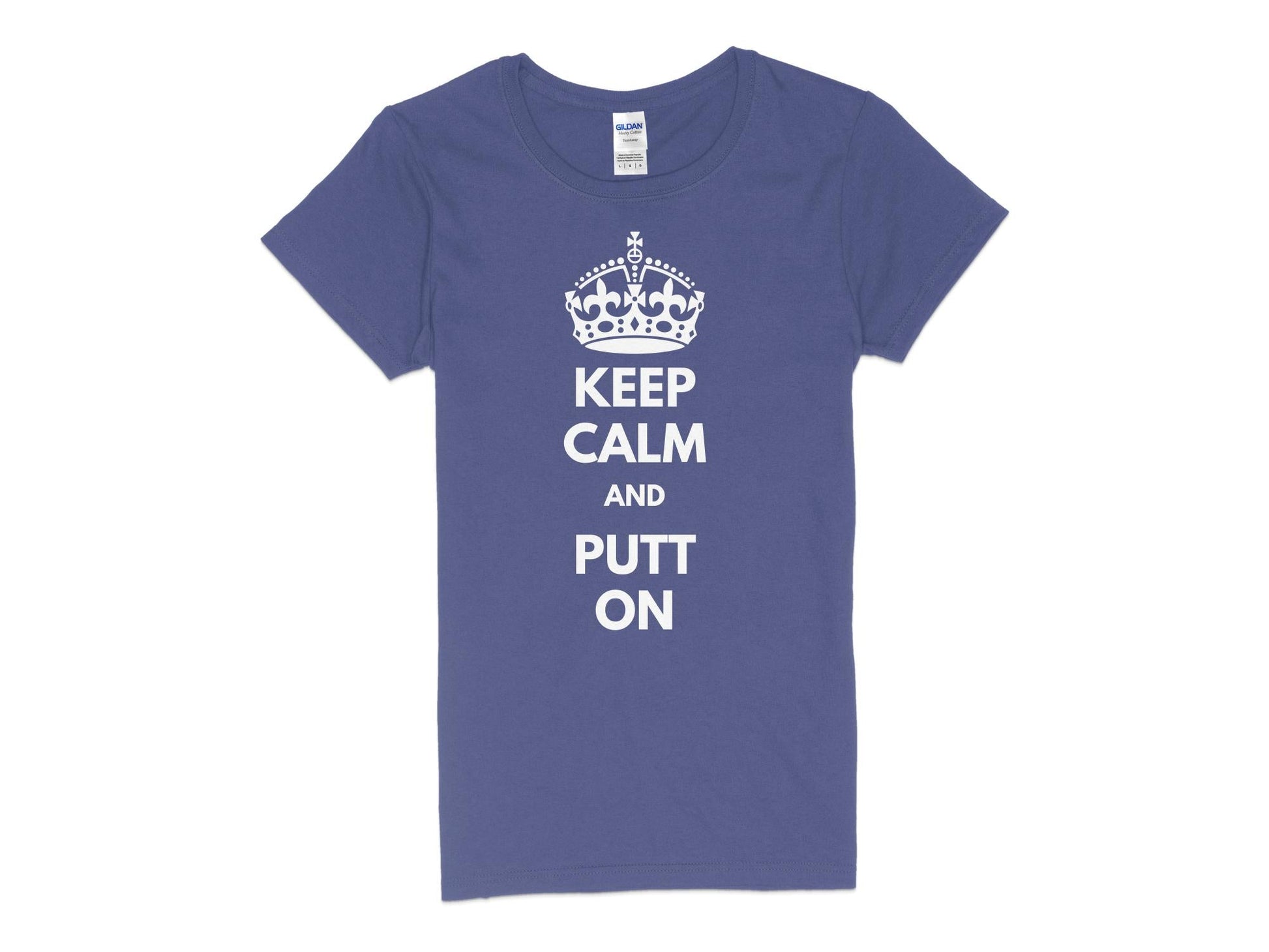 Funny Golfer Gifts  Womens TShirt S / Purple Keep Calm and Putt On Golf Womans T-Shirt