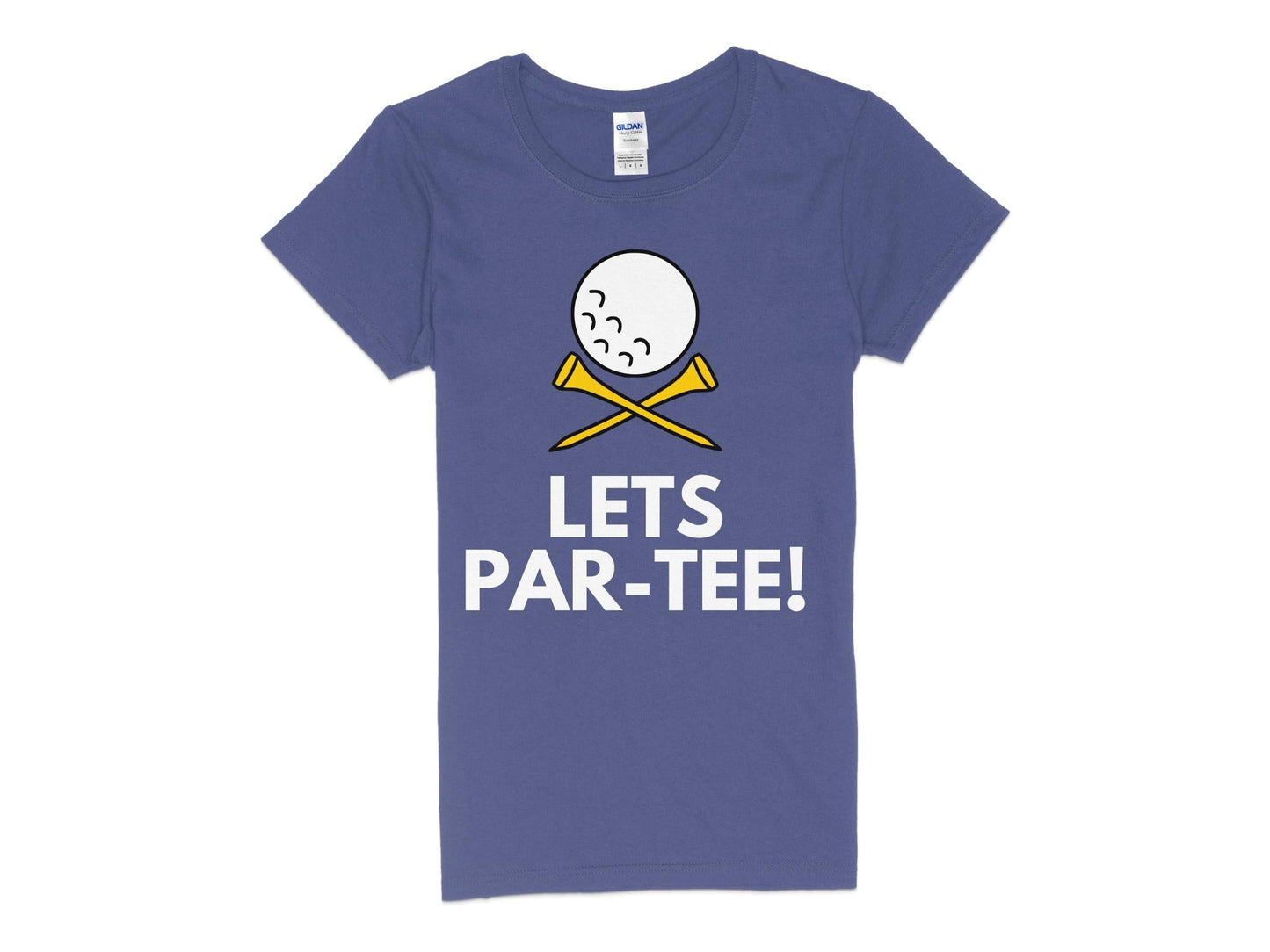 Funny Golfer Gifts  Womens TShirt S / Purple Lets Par-tee Golf Womans T-Shirt
