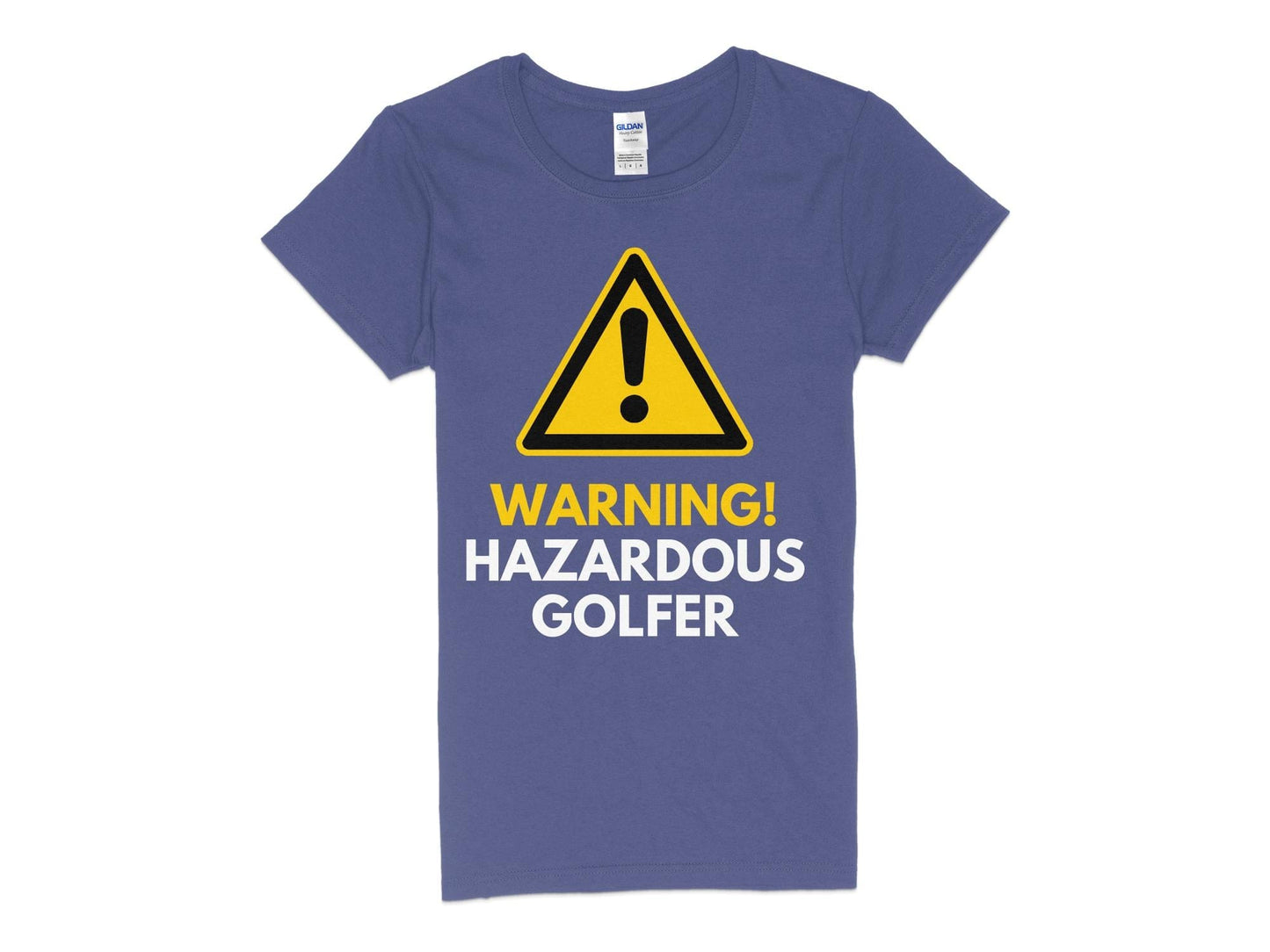 Funny Golfer Gifts  Womens TShirt S / Purple Warning Hazardous Golfer Golf Womans