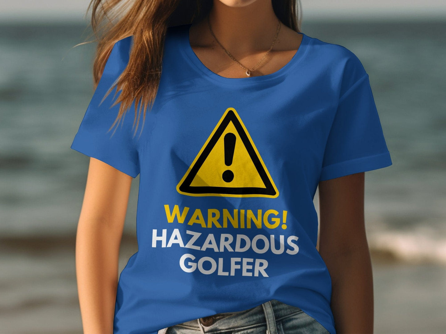 Funny Golfer Gifts  Womens TShirt Warning Hazardous Golfer Golf Womans